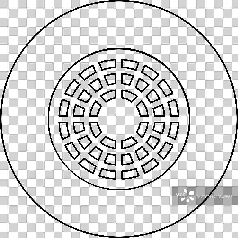 圆形下水道井盖图标图片素材