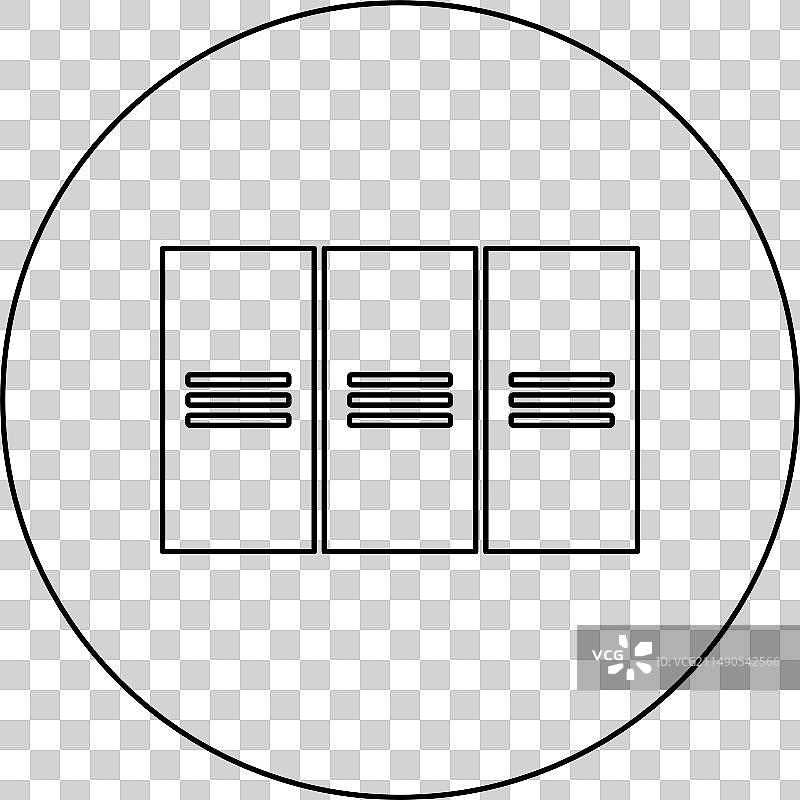 圆形金属储物柜图标图片素材
