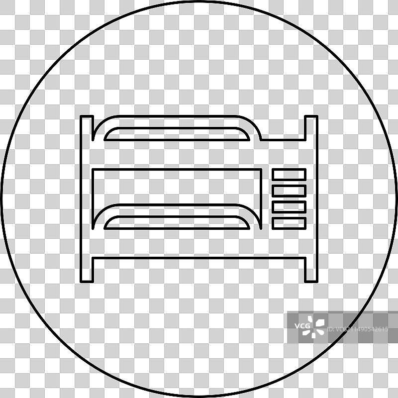 圆形黑色双层床图标图片素材