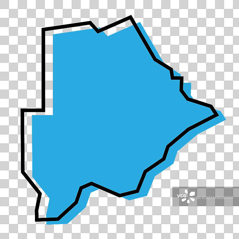 博茨瓦纳简化地图图片素材