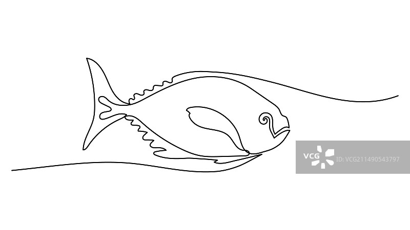 金枪鱼单线艺术Logo图片素材