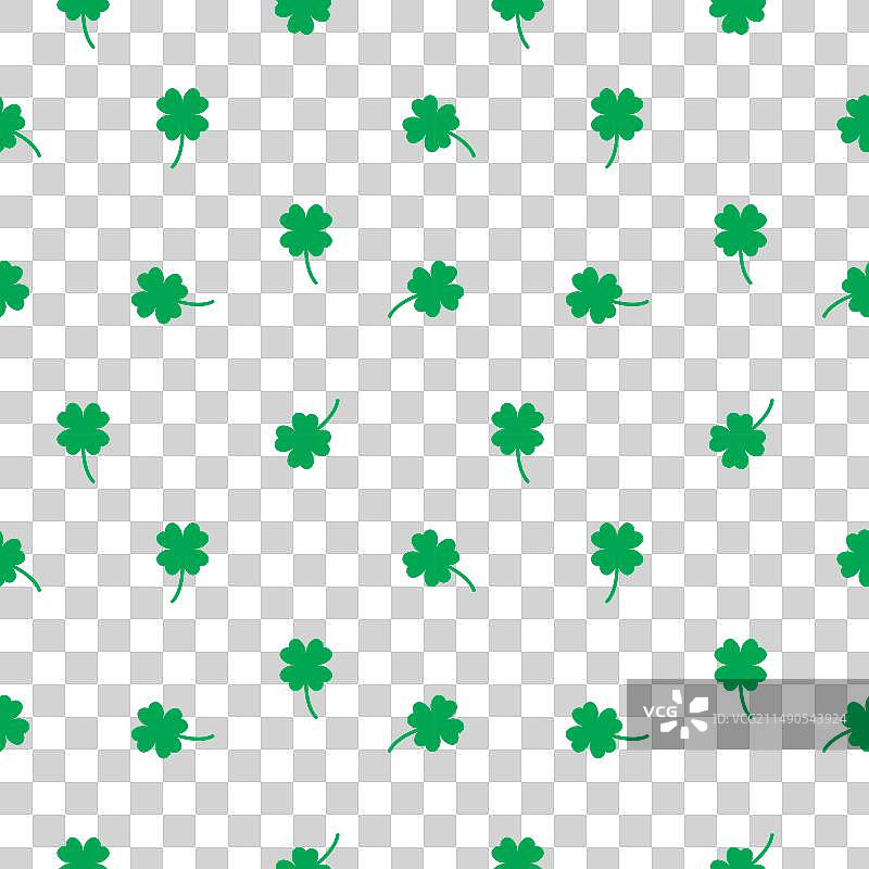 幸运四叶草绿色无缝背景图片素材