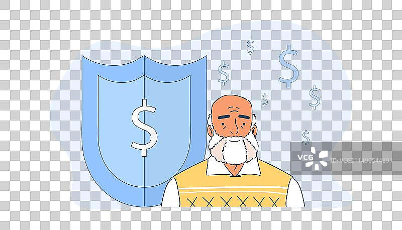 有保险的简约老人图片素材