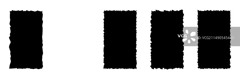 黑色锯齿状撕纸片合集图片素材