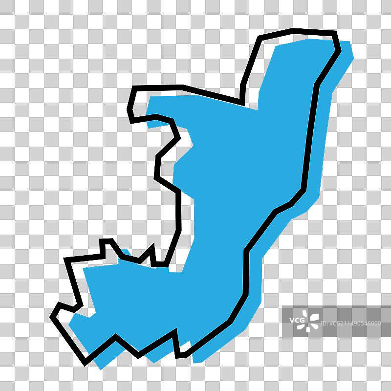 刚果共和国简易地图图片素材