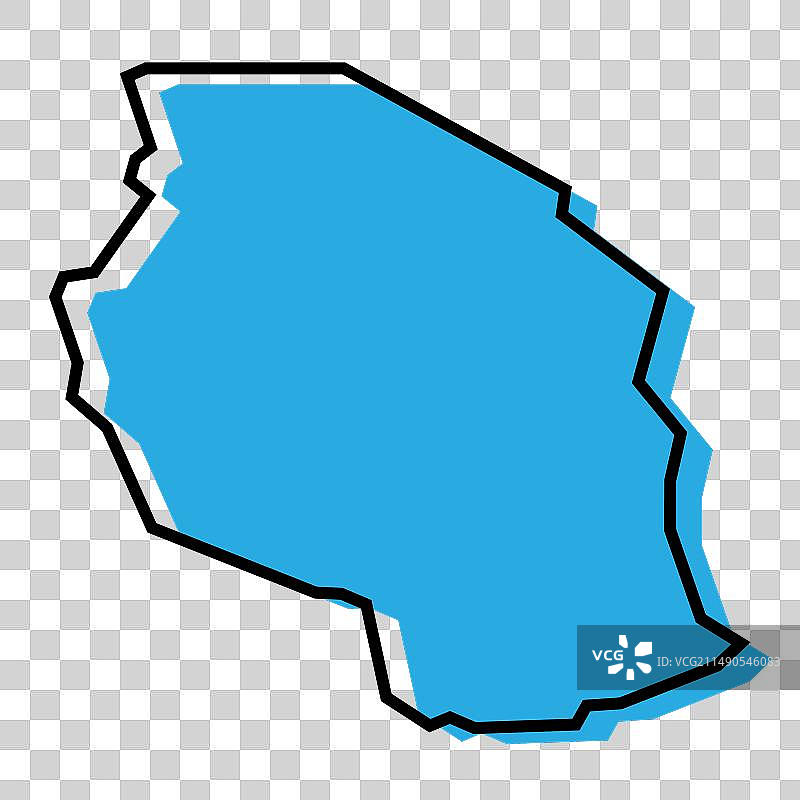 坦桑尼亚简易地图图片素材