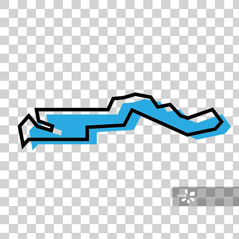 冈比亚简化地图图片素材