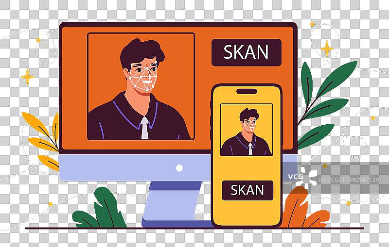 面部扫描概念图片素材