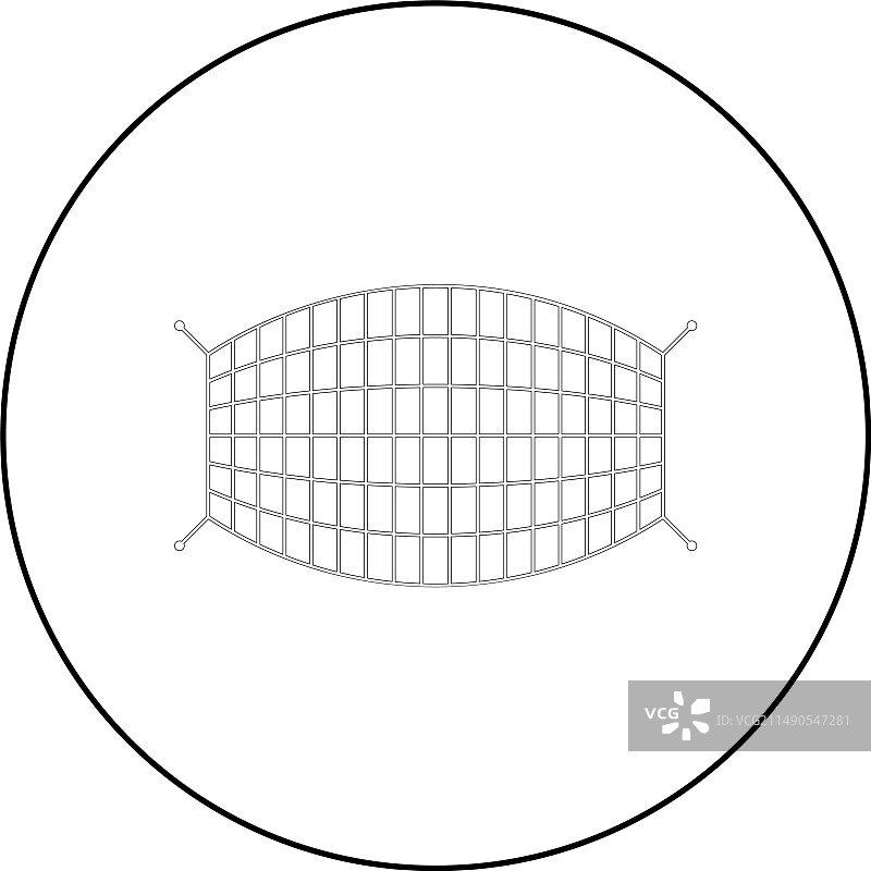 圆形黑色渔网绳网图标图片素材