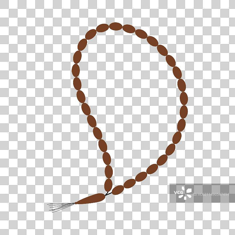 串珠棕色绳子图片素材