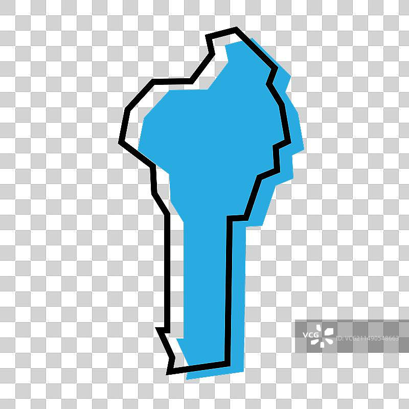 贝宁简化地图图片素材