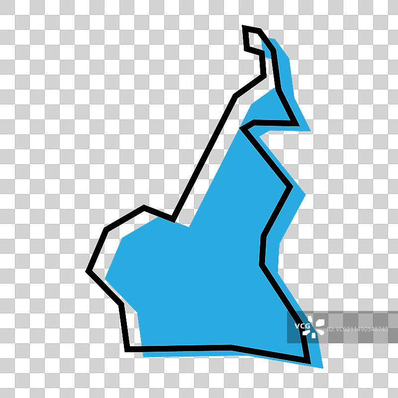 喀麦隆简化地图图片素材