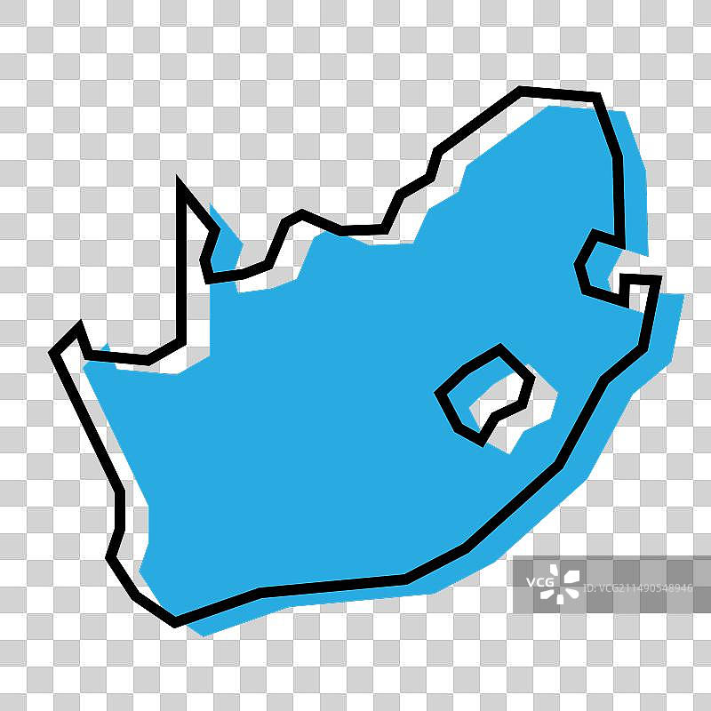 南非简化地图图片素材