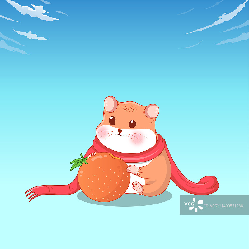 吃橘子的仓鼠图片素材
