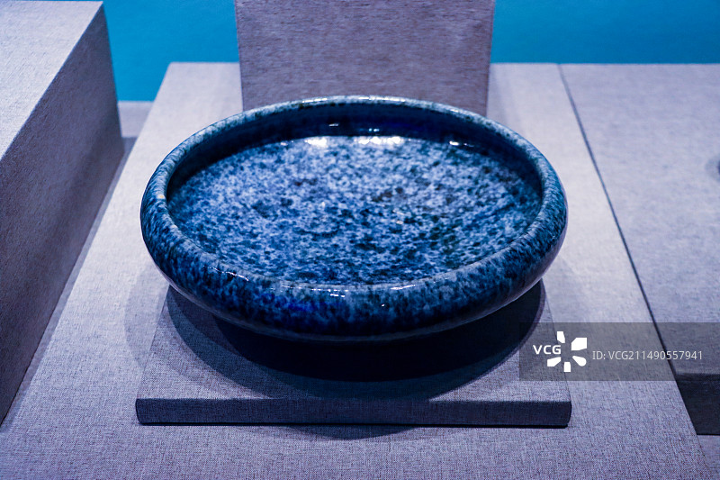 北京大运河博物馆清道光青金蓝釉洗图片素材