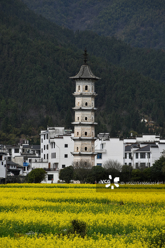 江西婺源凤山村龙天塔图片素材
