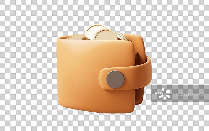 卡通风格钱包三维渲染图片素材