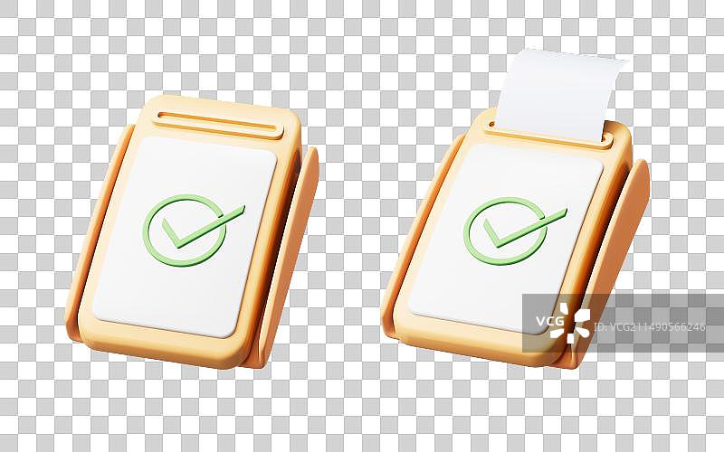 卡通风格刷卡机三维渲染图片素材