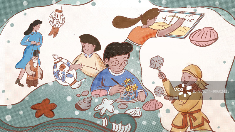 福建传统非遗文化汇聚图片素材