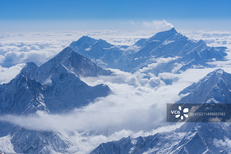 上帝视角下的南迦巴瓦峰图片素材