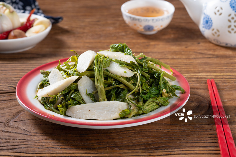 香椿炒山药图片素材