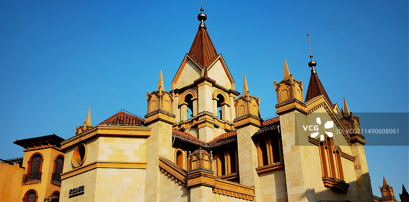 西安世园罗曼小镇风光系列之欧式建筑教堂主题馆图片素材