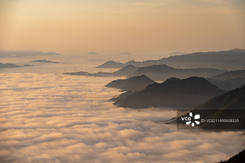 蓝山县云海日出朝霞图片素材