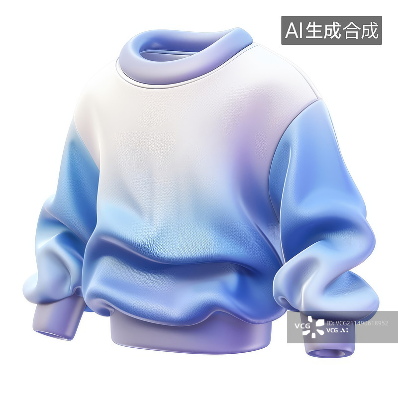 【AI数字艺术】蓝色帽衫卫衣3d素材图片图片素材