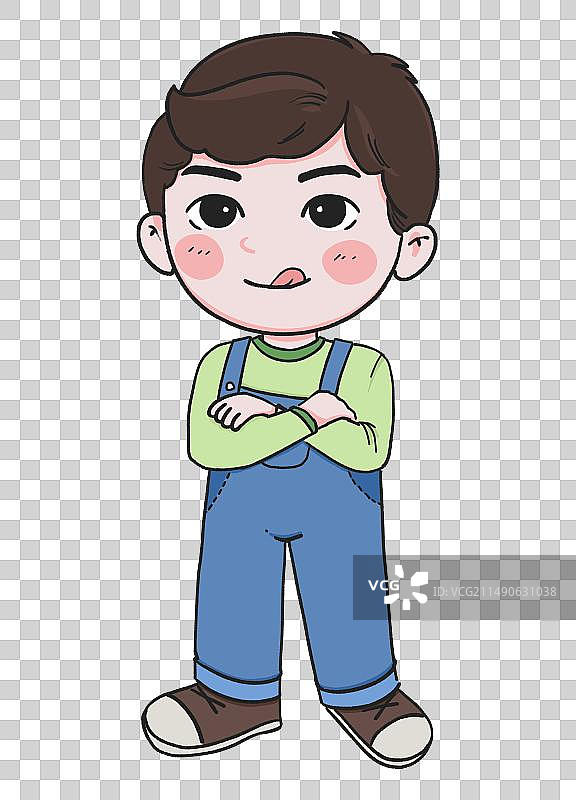 背带裤小男孩图片素材