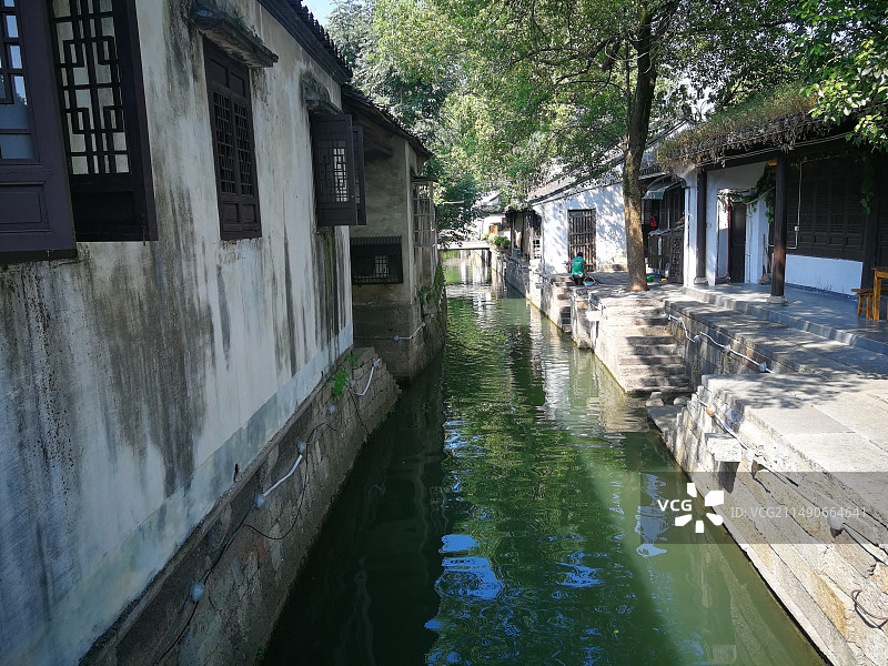 绍兴 江南水乡 小河民居图片素材