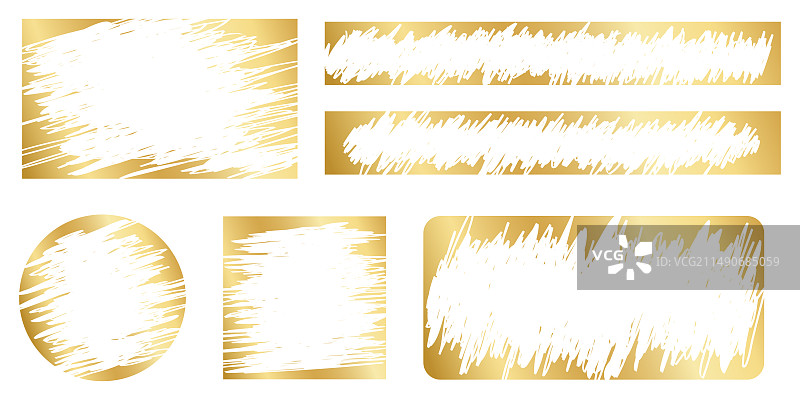 金色刮刮卡表面刮擦效果套装图片素材