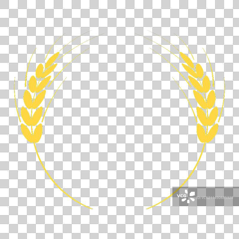白色背景上的金色麦穗标志EPS图片素材