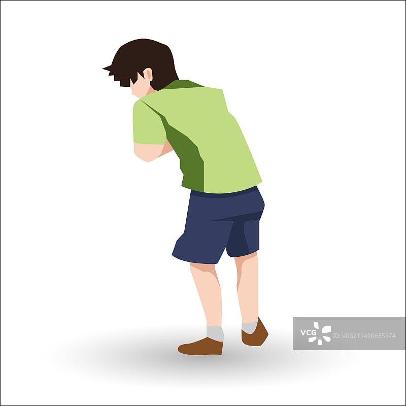 青少年双臂交叉站立图片素材