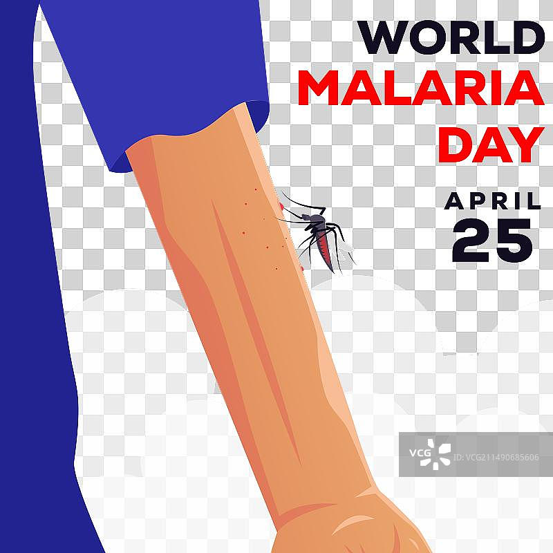 扁平风格世界疟疾日蚊子插画图片素材