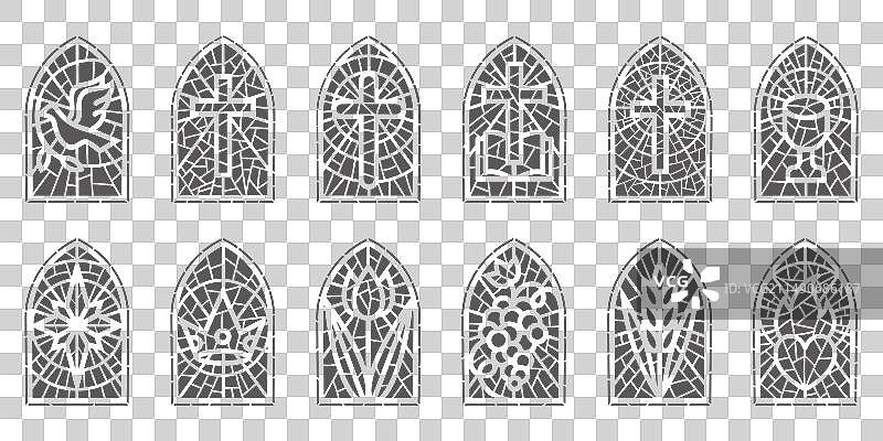 教堂彩色玻璃马赛克图片素材