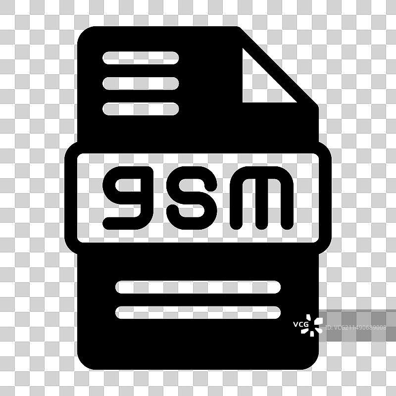 GSM音频文件格式扁平风格图标图片素材