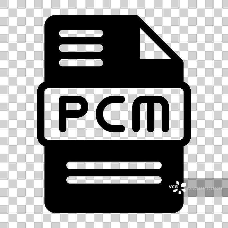 PCM音频文件格式图标扁平风格设计文件图片素材