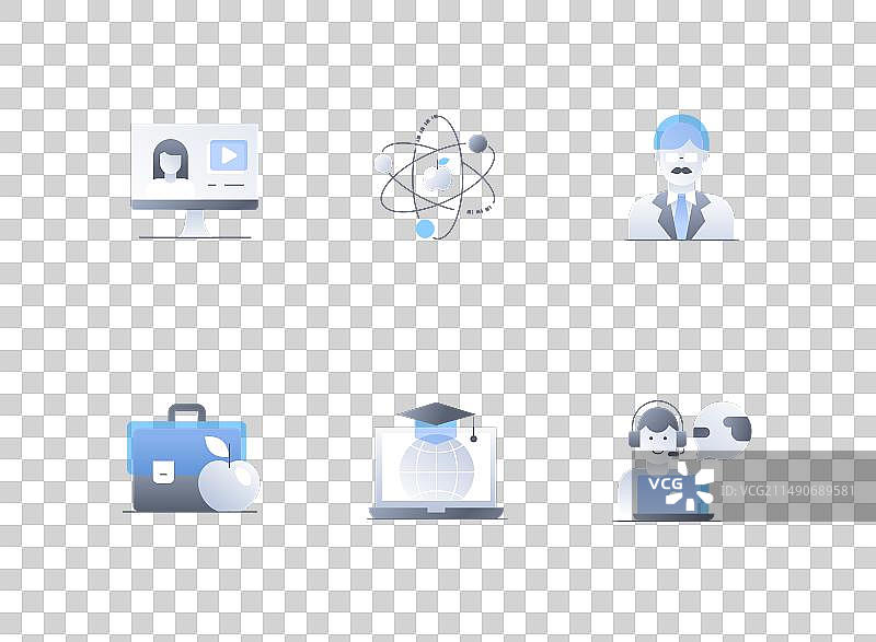 在线学习知识扁平设计风格图片素材