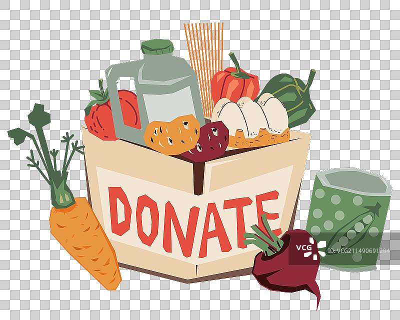 食物捐赠和慈善捐赠标志图片素材