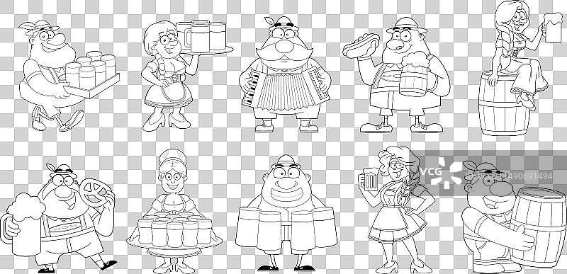 慕尼黑啤酒节人物卡通角色图片素材