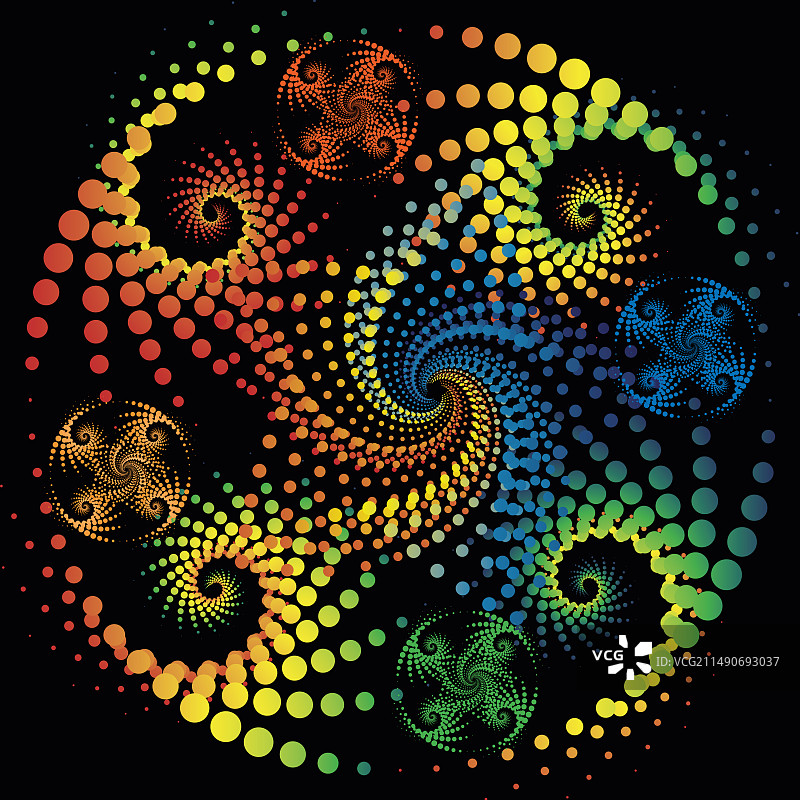 创建虚线螺旋涡旋图片素材