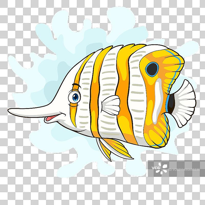 卡通黄铜蝴蝶鱼图片素材