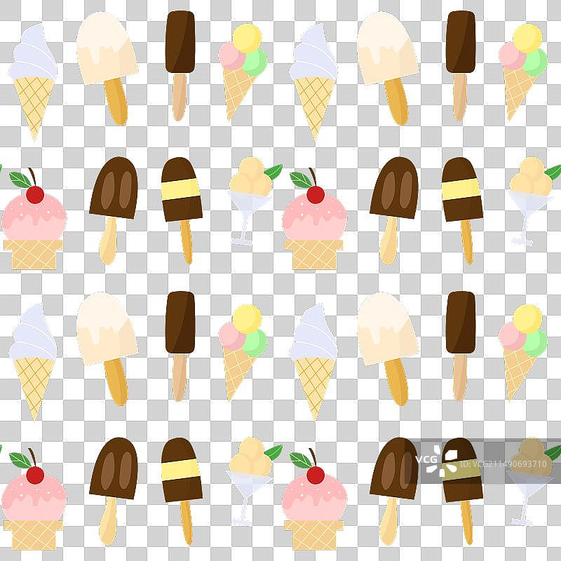冰淇淋图案无缝明亮设计图片素材