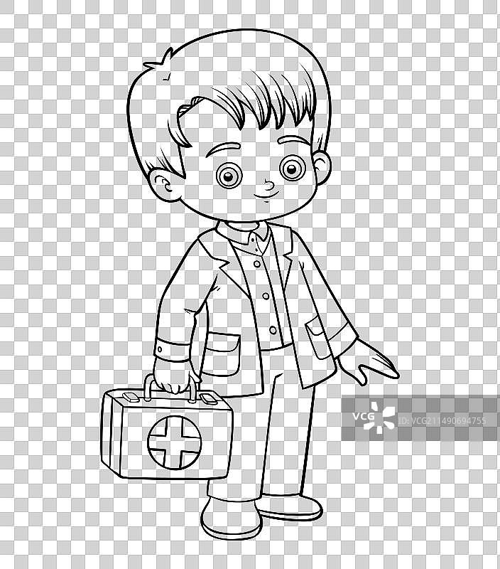 涂色书：急救医生图片素材