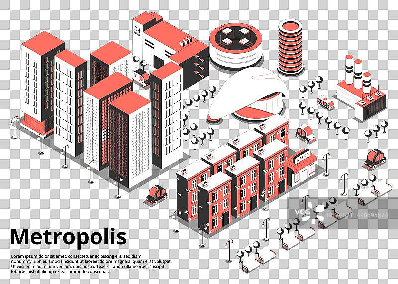 大都市街道2.5D背景图片素材
