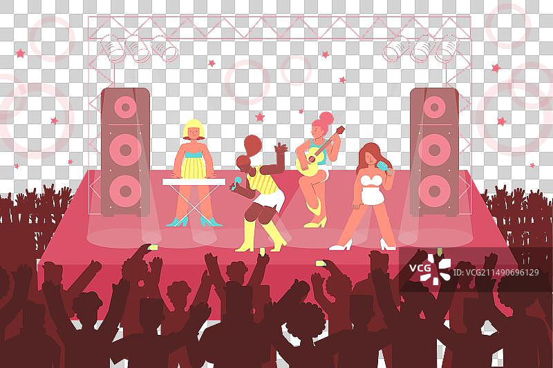 女子乐队音乐会图片素材