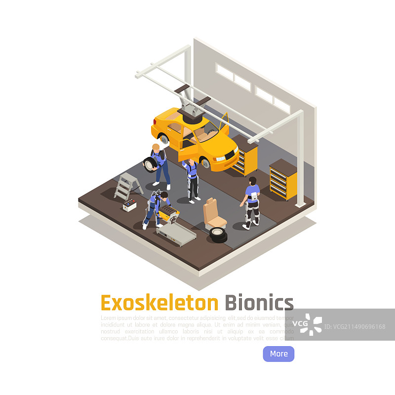 现代车间2.5D示意图图片素材