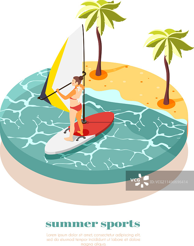 2.5D帆板等距组合图片素材