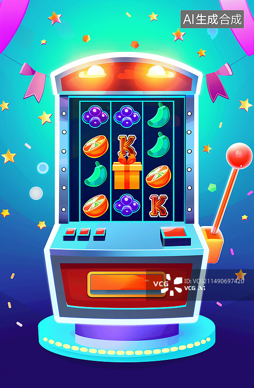 【AI数字艺术】抽奖机、玩具老虎机图片素材