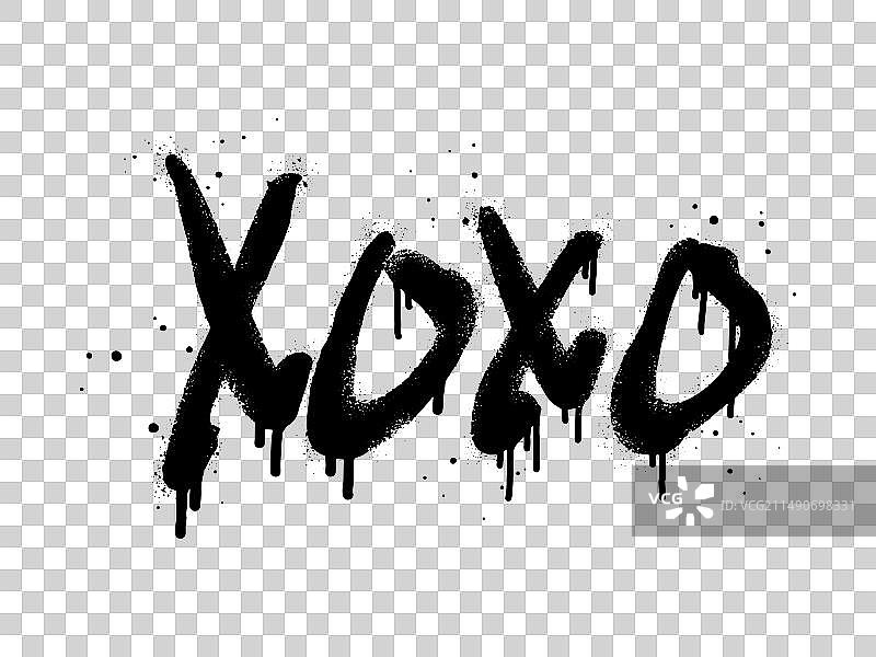 喷绘的涂鸦xoxo字样图片素材